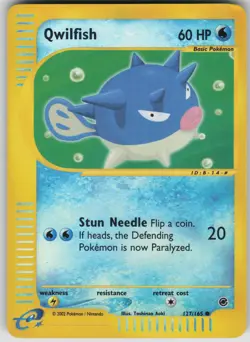 Pokemon TCG Qwilfish Common Reverse Holo Expedition 127/165 - Image 1