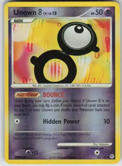 Pokemon TCG Unown [B] Uncommon Reverse Holo Diamond and Pearl 66/130 - Image 1