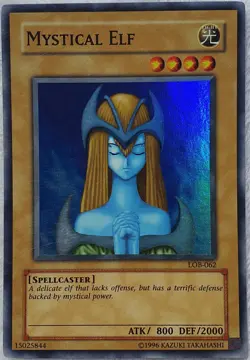 Yugioh 1x Mystical Elf LOB-062 Super Rare Unlimited Edition Light Play Original - Image 3