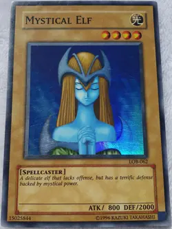 Yugioh 1x Mystical Elf LOB-062 Super Rare Unlimited Edition Light Play Original - Image 4