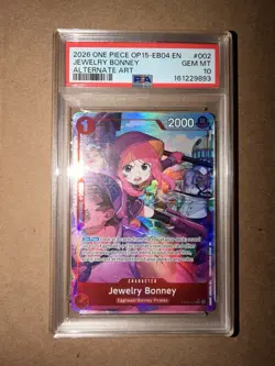 Bandai One Piece Card Game Jewelry Bonney Alternate Art Foil EN EB04-002 PSA 10 - Image 1