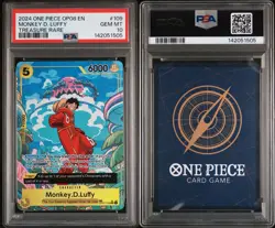 2024 One Piece Monkey D. Luffy OP08 English Treasure Rare OP07 109 PSA 10 - Image 3