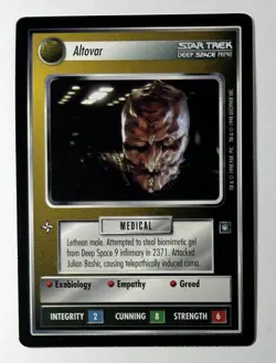 STAR TREK CCG DS9 RARE CARD ALTOVAR STCCG NEVER PLAYED - Image 1