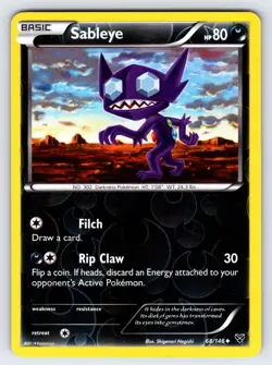 Sableye 68/146 2014 XY Base Set Pokemon Card TCG Nintendo Reverse Holo - Nm/Vlp - Image 1