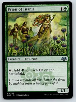 Priest of Titania 286 Uncommon Modern Horizons 3 Magic: The Gathering LP - Image 1