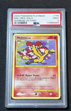 Pokemon Moltres 149/147 Supreme Victors Holo Secret Rare PSA 9 Mint SWIRL! - Image 1