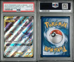 Pokemon Solgaleo & Lunala GX Cosmic Eclipse Full Art Holo 216/236 PSA 10 - Image 3