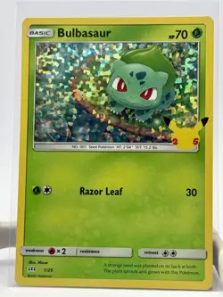 2021 Pokemon TCG Bulbasaur 001/025 McDonald's 25th Anniversary Holo - Image 1