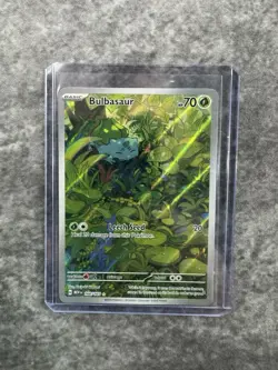 Pokemon TCG Bulbasaur 166/165 SV: Scarlet & Violet 151 Illustration Rare IR MINT - Image 1