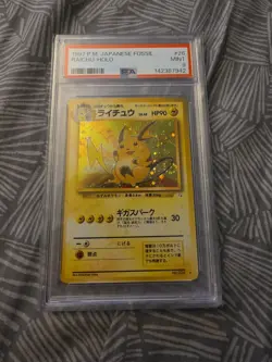 1997 Pokemon Fossil Raichu Holo Rare (Japanese) PSA 9 - Image 1