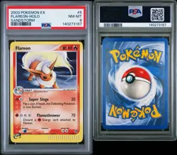 Pokemon Flareon Holo EX Sandstorm 5/100 PSA 8 NM-MT - Image 3
