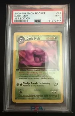 2000 Pokemon Team Rocket 1st Edition Dark Muk 41/82 PSA 9 Mint - Image 1
