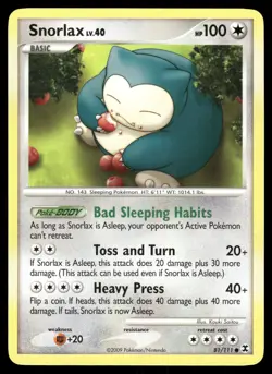 Snorlax 81/111 Common Rising Rivals Pokemon Moderately Played - Image 1