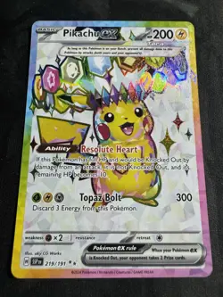 Pikachu ex 219/191 Sv08: Surging Sparks Full Art Holo NM Pokemon TCG - Image 1