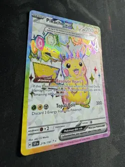 Pikachu ex 219/191 Sv08: Surging Sparks Full Art Holo NM Pokemon TCG - Image 4