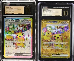 SET 2 CGC 10 PRISTINE Japanese Pokemon PIKACHU EX 136/106 122/106 SV8 - Image 1