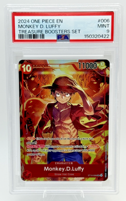 2024 One Piece Promos Monkey D. Luffy #006 Treasure Boosters Set PSA 9 - Image 1