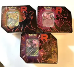 Pokemon TCG Sealed Destined Rivals Team Rocket Tin Set of 3 Brand New -- Sealed - Image 1