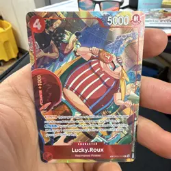 Bandai One Piece CCG Lucky Roux SR Alt Art Holo OP09-015 EN 5000 - Image 1