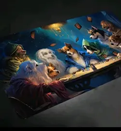 Dogs Playing Cards TCG Playmat Rubber Non Slip MTG Printed 60x35cm - Image 1