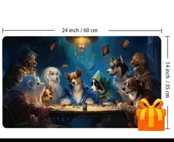 Dogs Playing Cards TCG Playmat Rubber Non Slip MTG Printed 60x35cm - Image 3