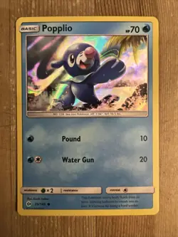 Pokemon TCG Popplio Sun & Moon Base Set 39/149 Regular Holo NM - Image 1