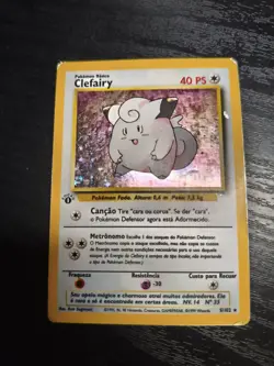 Clefairy 5/102 1st edition Base Set Holo Portuguese - Heavily Played - Image 1