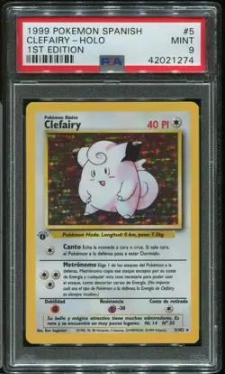 Clefairy PSA 9 Spanish 1st Edition Base Complete Holo Set #5 (#2183) - Image 1
