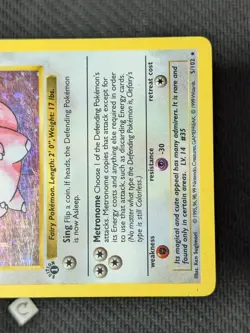 Clefairy 5/102 - Shadowless 1st Edition Base Set Holo Rare Pokemon TCG MP - Image 5