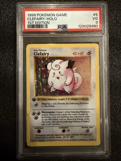 1999 Pokemon 1st Edition Base Set Shadowless Clefairy PSA 4 Vintage Rare Holo - Image 1