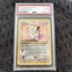 1999 POKEMON BASE SET 1ST EDITION #5 CLEFAIRY-HOLO PSA 4 - Image 1