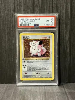 Clefairy PSA 8 Base Set 1st Edition Shadowless #5 Pokemon 1999 Holo Rare - Image 1