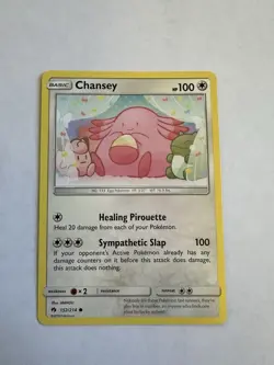 Pokemon TCG Chansey 152/214 S&M Lost Thunder Common NM - Image 1