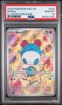 PSA 10 Marill IR 232/217 Ascended Heroes Pokemon Illustration Rare GEM - Image 1