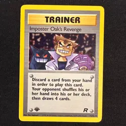 Imposter Oak's Revenge 76/82 Uncommon Team Rocket Pokemon 1st Edition LP - Image 1