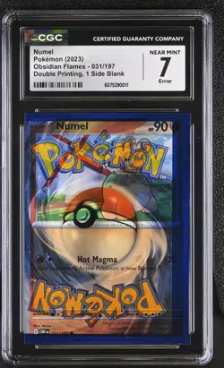 Pokemon TCG - Numel 031/197 OBF - CGC 7 Error - Double Printing 1 Side Blank - Image 1
