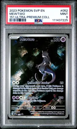 2023 POKEMON MEWTWO #052 151 UPC SVP-EN BLACK STAR PROMO PSA 9 MINT - Image 2