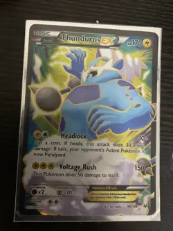 Thundurus EX 98/108 XY Roaring Skies Full Art Ultra Rare Pokemon Nice! - Image 1
