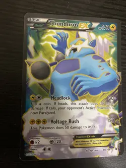 Thundurus EX 98/108 XY Roaring Skies Full Art Ultra Rare Pokemon Nice! - Image 3