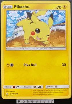 Carte Pokemon PIKACHU 54/214 Commune Soleil et Lune 10 SL10 FR NEUF - Image 1