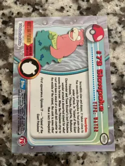 Slowpoke #79 2000 Topps Pokemon TV Animation Edition Blue logo - Image 2