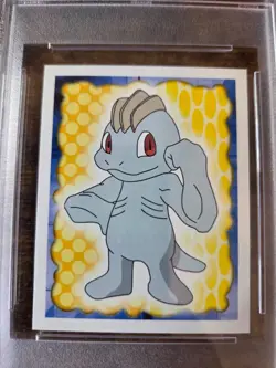 1999 Merlin Pokemon Machop Sticker PSA 10 Gem Mint #66 Pop 3! - Image 2