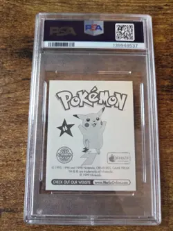 1999 Merlin Pokemon Machop Sticker PSA 10 Gem Mint #66 Pop 3! - Image 3