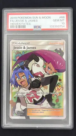 Jessie & James 68/68 - Hidden Fates - Graded PSA 10 GEM MT Pokemon Card - Image 1