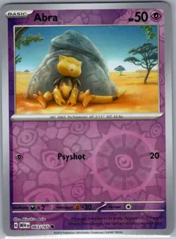 Abra 063/165 Reverse Holo SV: Scarlet & Violet 151 - Pokemon Card - NM - Image 1