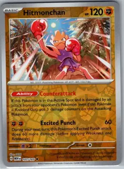 Hitmonlee 106/165 Reverse Holo SV: Scarlet & Violet 151 - Pokemon Card - NM - Image 1