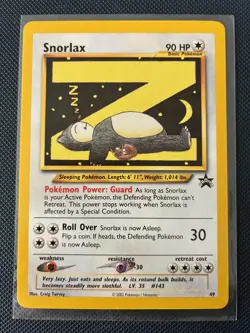 Snorlax 49 Promo Black Star Pokemon Card Excellent Condition - Image 1