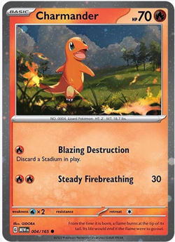 Charmander - (Cosmos Holo) 004/165 Sv: Scarlet & Violet Promo Cards Holo - Image 1
