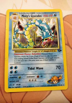 Pokemon Card Misty's Gyarados 13/132 Gym Challenge Holo Rare HP DAMAGED - Image 1