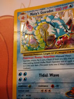Pokemon Card Misty's Gyarados 13/132 Gym Challenge Holo Rare HP DAMAGED - Image 2